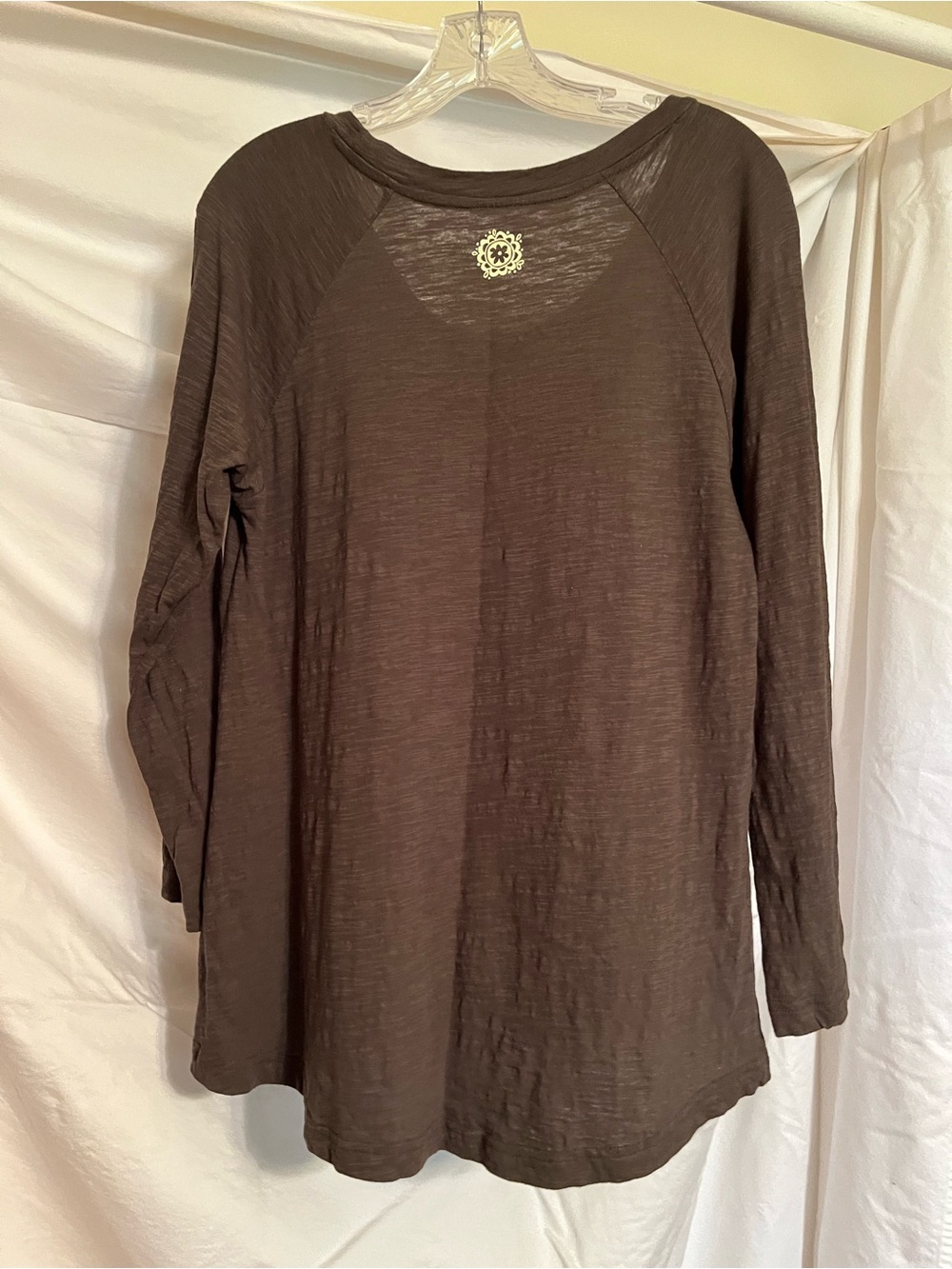NATURAL LIFE Gray-Brown Long Sleeve Tee with Multicolor Floral Graphic - Picture 2 of 4